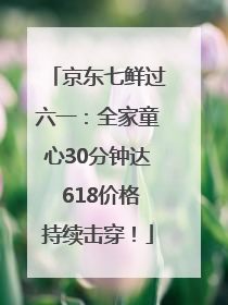 京东七鲜过六一：全家童心30分钟达 618价格持续击穿！
