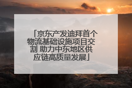 京东产发迪拜首个物流基础设施项目交割 助力中东地区供应链高质量发展