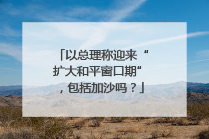 以总理称迎来“扩大和平窗口期”，包括加沙吗？