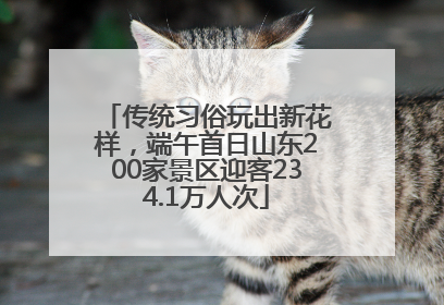 传统习俗玩出新花样，端午首日山东200家景区迎客234.1万人次