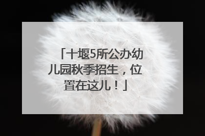 十堰5所公办幼儿园秋季招生，位置在这儿！