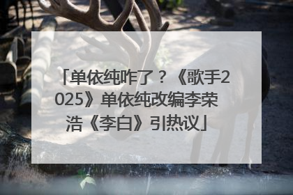 单依纯咋了？《歌手2025》单依纯改编李荣浩《李白》引热议