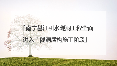 南宁邕江引水隧洞工程全面进入主隧洞盾构施工阶段