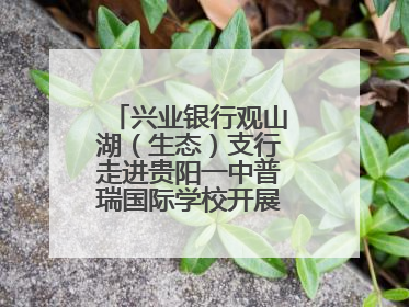 兴业银行观山湖（生态）支行走进贵阳一中普瑞国际学校开展“金融知识万里行”宣传活动
