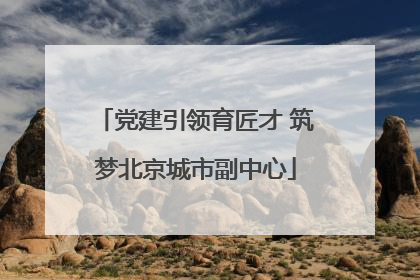 党建引领育匠才 筑梦北京城市副中心