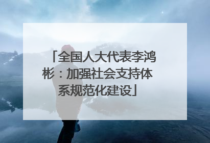 全国人大代表李鸿彬：加强社会支持体系规范化建设