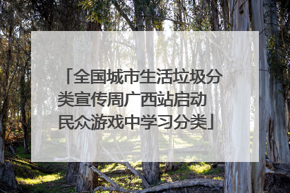 全国城市生活垃圾分类宣传周广西站启动 民众游戏中学习分类