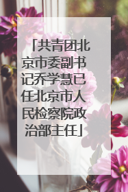 共青团北京市委副书记乔学慧已任北京市人民检察院政治部主任
