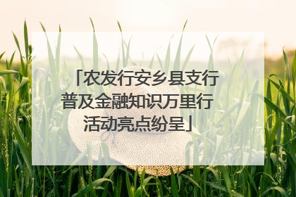 农发行安乡县支行普及金融知识万里行活动亮点纷呈