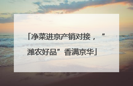 净菜进京产销对接，“潍农好品”香满京华