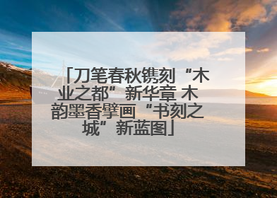 刀笔春秋镌刻“木业之都”新华章 木韵墨香擘画“书刻之城”新蓝图