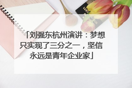 刘强东杭州演讲：梦想只实现了三分之一，坚信永远是青年企业家