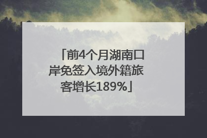 前4个月湖南口岸免签入境外籍旅客增长189%
