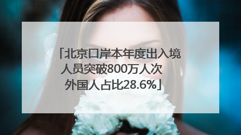 北京口岸本年度出入境人员突破800万人次 外国人占比28.6%