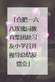合肥一六八玫瑰园教育集团赴习友小学召开视导总结反馈会
