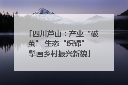 四川芦山：产业“破茧” 生态“织锦” 擘画乡村振兴新貌