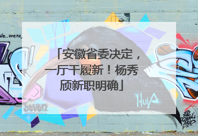 安徽省委决定，一厅干履新！杨秀颀新职明确