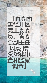 宜宾南溪经开区党工委委员、管委会副主任周虎 接受纪律审查和监察调查