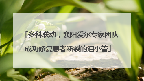 多科联动，襄阳爱尔专家团队成功修复患者断裂的泪小管