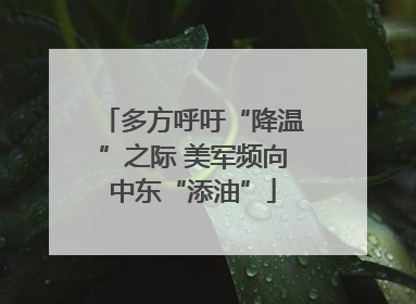 多方呼吁“降温”之际 美军频向中东“添油”