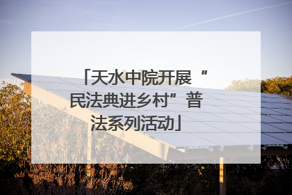 天水中院开展“民法典进乡村”普法系列活动