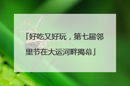 好吃又好玩，第七届邻里节在大运河畔揭幕