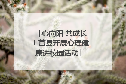心向阳 共成长！莒县开展心理健康进校园活动