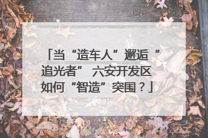 当“造车人”邂逅“追光者” 六安开发区如何“智造”突围？