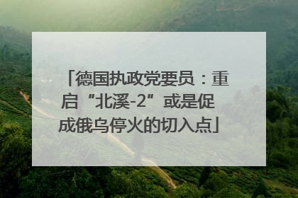 德国执政党要员：重启“北溪-2”或是促成俄乌停火的切入点