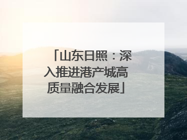 山东日照：深入推进港产城高质量融合发展