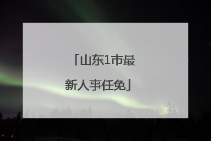 山东1市最新人事任免