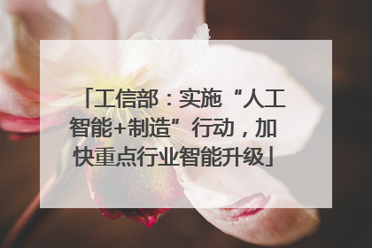 工信部：实施“人工智能+制造”行动，加快重点行业智能升级
