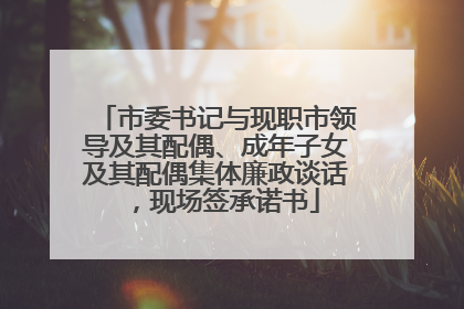 市委书记与现职市领导及其配偶、成年子女及其配偶集体廉政谈话，现场签承诺书