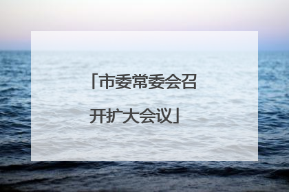 市委常委会召开扩大会议