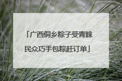 广西侗乡粽子受青睐 民众巧手包粽赶订单