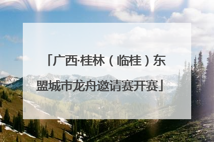 广西·桂林（临桂）东盟城市龙舟邀请赛开赛