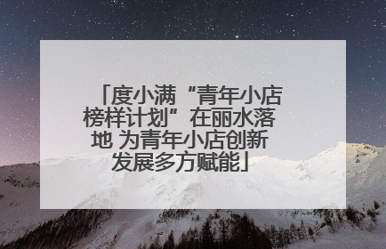 度小满“青年小店榜样计划”在丽水落地 为青年小店创新发展多方赋能