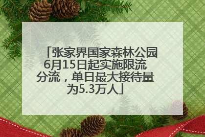 张家界国家森林公园6月15日起实施限流分流，单日最大接待量为5.3万人