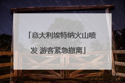 意大利埃特纳火山喷发 游客紧急撤离