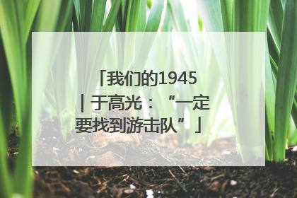 我们的1945｜于高光：“一定要找到游击队”