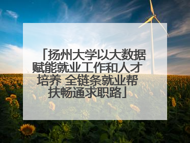 扬州大学以大数据赋能就业工作和人才培养 全链条就业帮扶畅通求职路
