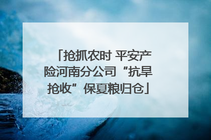 抢抓农时 平安产险河南分公司“抗旱抢收”保夏粮归仓