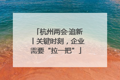 杭州两会·追新丨关键时刻，企业需要“拉一把”