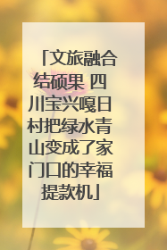 文旅融合结硕果 四川宝兴嘎日村把绿水青山变成了家门口的幸福提款机