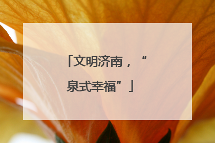 文明济南，“泉式幸福”