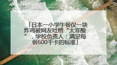 日本一小学午餐仅一块炸鸡被网友吐槽“太寒酸”，学校负责人：满足每餐600千卡的标准