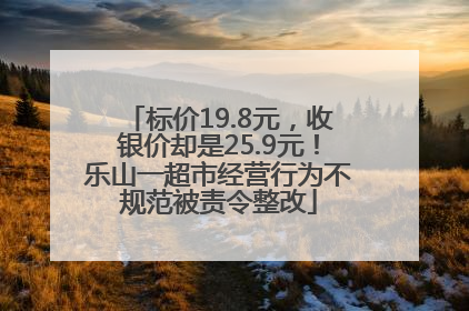 标价19.8元，收银价却是25.9元！乐山一超市经营行为不规范被责令整改