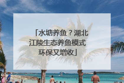 水塘养鱼？湖北江陵生态养鱼模式环保又增收