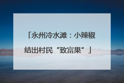 永州冷水滩：小辣椒结出村民“致富果”