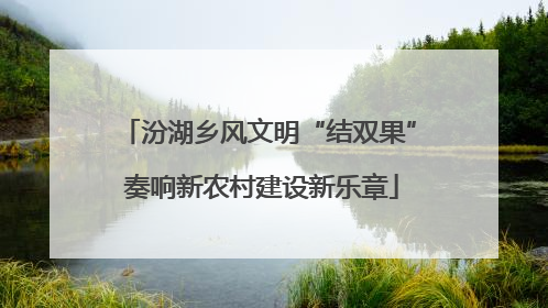 汾湖乡风文明“结双果” 奏响新农村建设新乐章